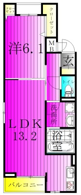 EAST　Ⅳ 207号室 間取り