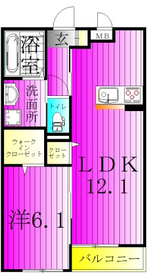 EAST　Ⅳ 206号室 間取り