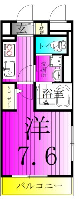 カーサファミリア 201号室 間取り