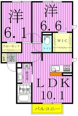 コスメアヒル 101号室 間取り