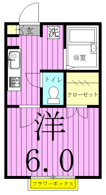 プレジールⅡ 102号室 間取り