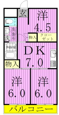 源七第三コーポラス 406号室 間取り