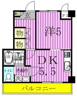 アーク春雨橋Ｂ棟 102号室 間取り