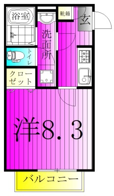 クレフラスト北小金B 201号室 間取り