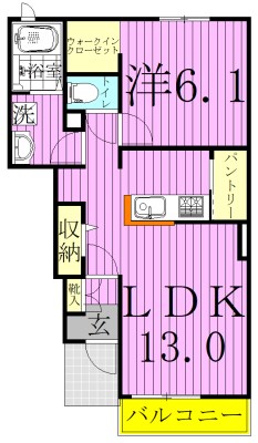 I.M.RESIDENCE 104号室 間取り