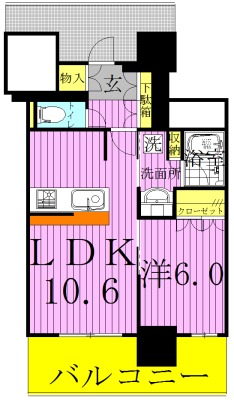 ライオンズタワー柏 704号室 間取り