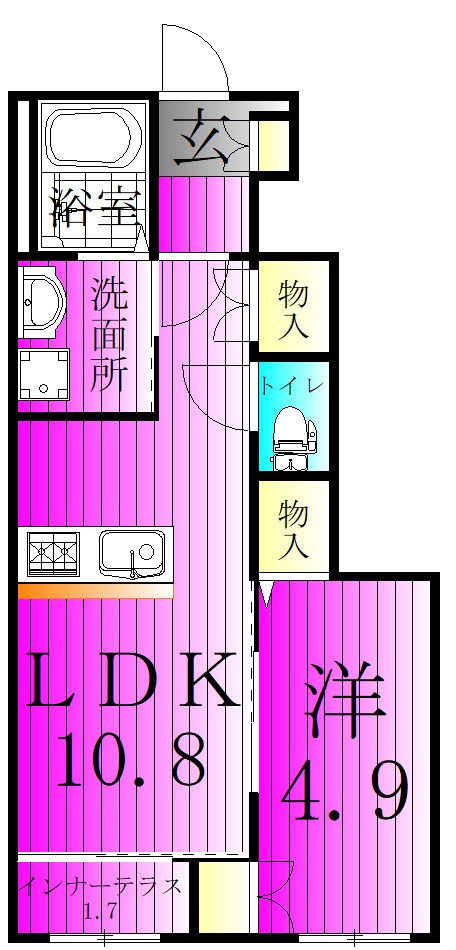 ブルー　スカイ 102号室 間取り
