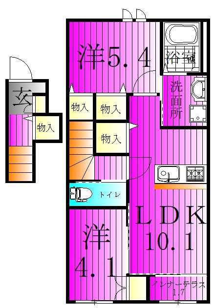 ブルー　スカイ 203号室 間取り