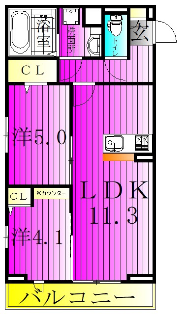 WESTラビ 202号室 間取り