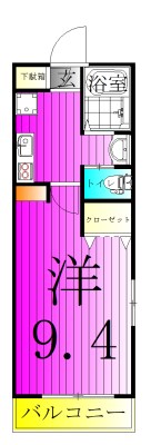 センチュリーオーク　Ｂ棟  105号室 間取り