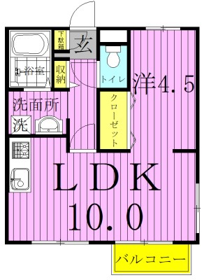 リッシェル 101号室 間取り