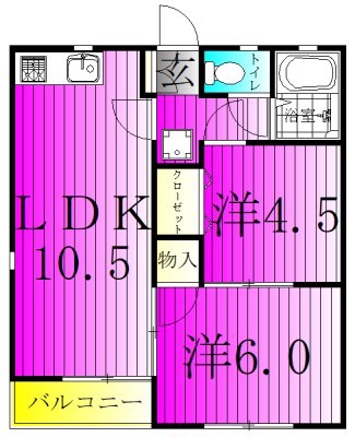 エイム台田 205号室 間取り