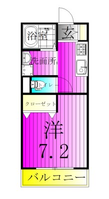 ＡＫＢＬＤ．ⅩⅩⅤⅡ　Ｓｔａｔｉｏｎ　Ｓｑｕａｒｅ 3-B号室 間取り