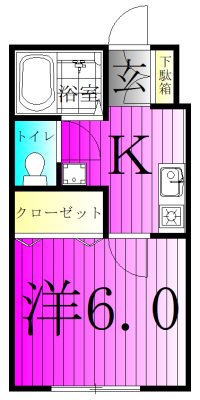 エースメゾン６ 101号室 間取り