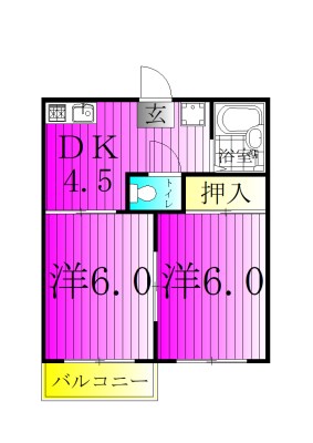 ハイツセキスイA 103号室 間取り