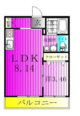 AJ北松戸 206号室 間取り