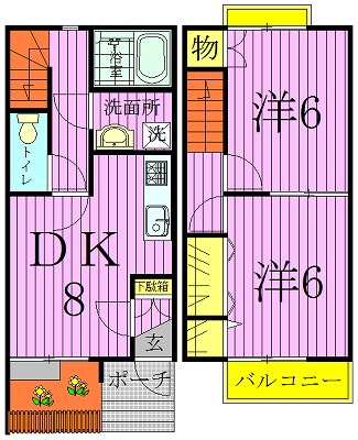 メゾネット南増尾  間取り