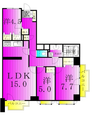 T's garden柏　～ティーズガーデン～ 104号室 間取り