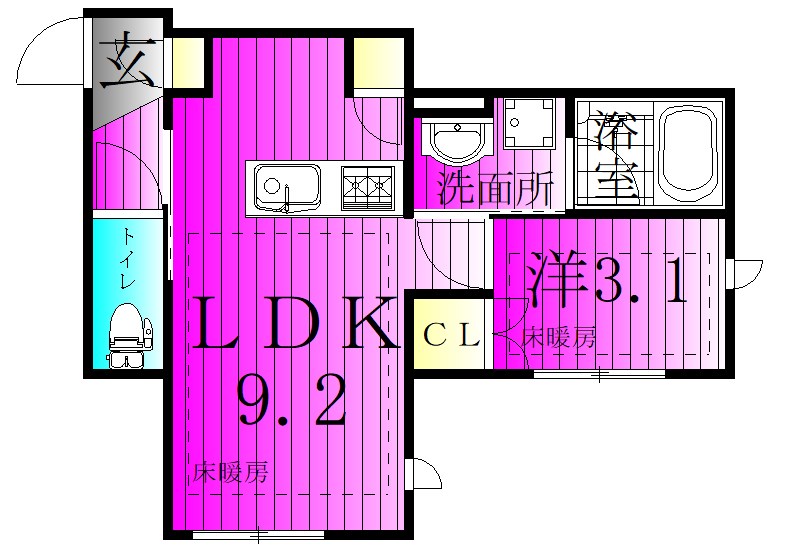 GEMS柏 101号室 間取り