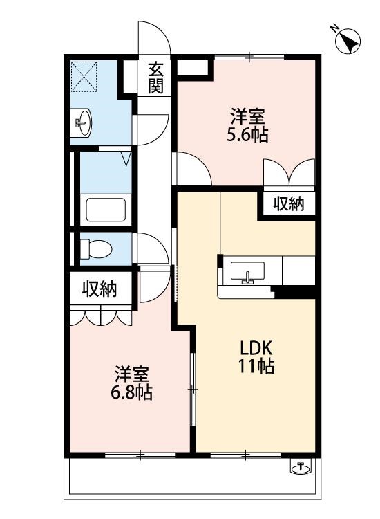 RADISH　Ⅲ 205号室 間取り