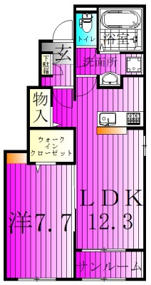シーズン・ニコ 101号室 間取り