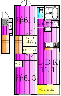 シーズン・ニコ 201号室 間取り