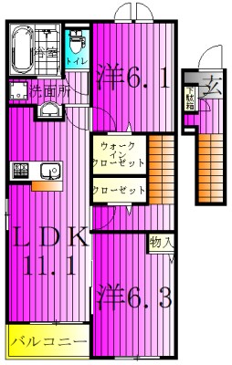 シーズン・ニコ 202号室 間取り