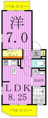 ＦＬＡＴ　ＴＥＮＪＩＮ 間取り図
