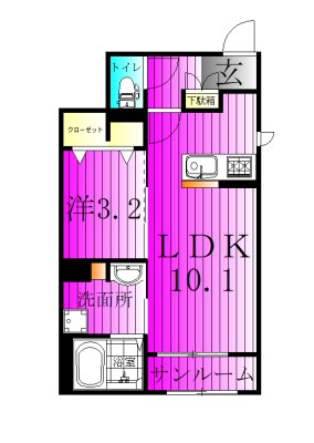 ウィステリア　ガーデン 101号室 間取り