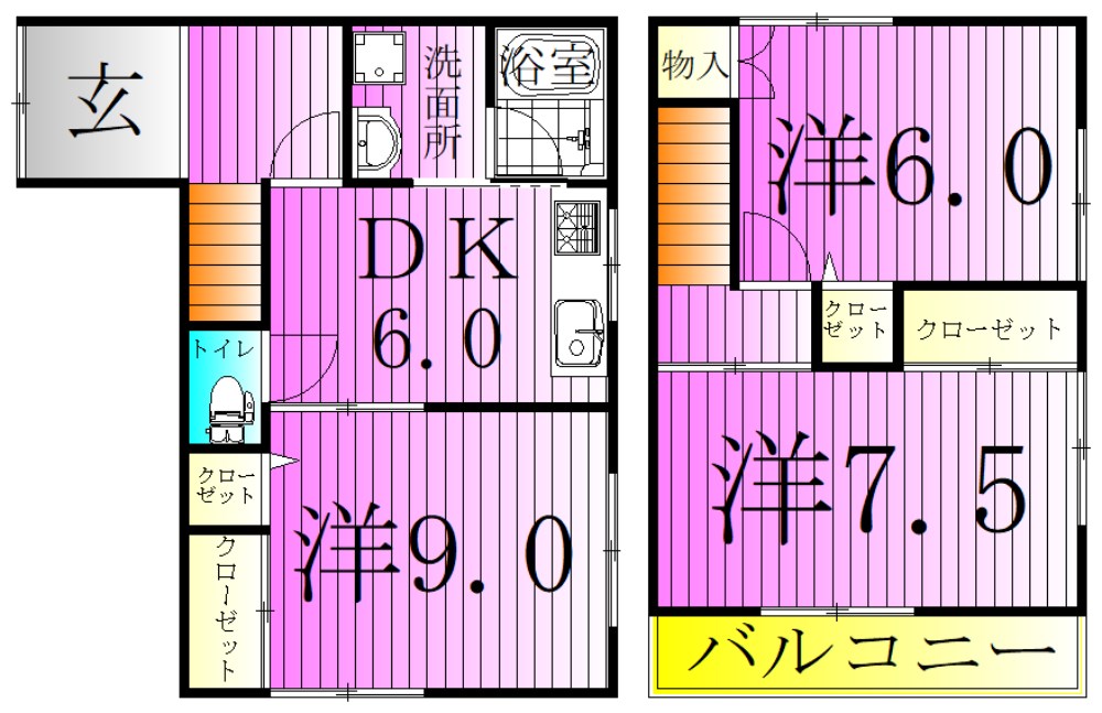 青井6丁目貸家 間取り図