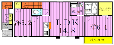 イーデン　メール　おおたか　 Ｂ2号室 間取り