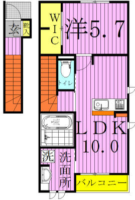 ＡＧＵＳＴＡ初石 203号室 間取り