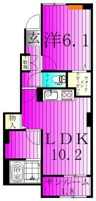 カーサ・フォーリスト 102号室 間取り