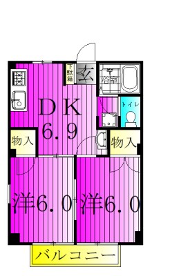 ガーデンヒルズ湖北台 104号室 間取り
