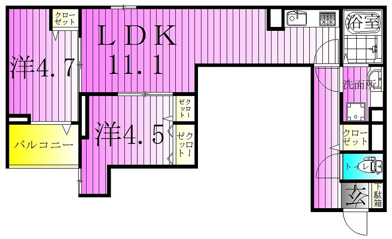 ルリアン谷中 間取り図