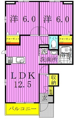 アヴェンタドールⅠ 102号室 間取り