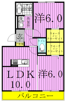 グレイス 103号室 間取り