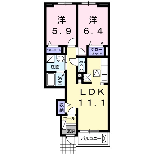 オーチャード　ビレッジＡ 103号室 間取り