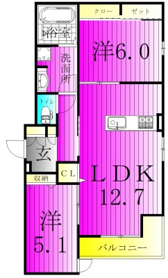 ノーブル　ヴィラ 105号室 間取り