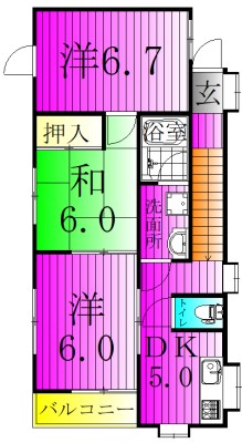 メゾンさくら 201号室 間取り