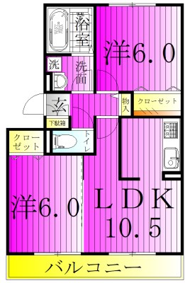 オアシス 202号室 間取り