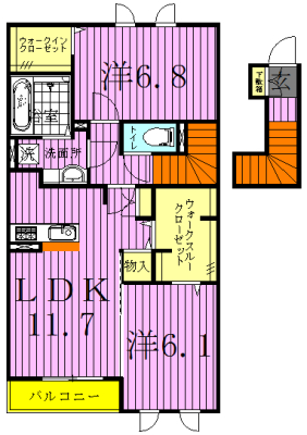 クレールフラッツ天王台 202号室 間取り