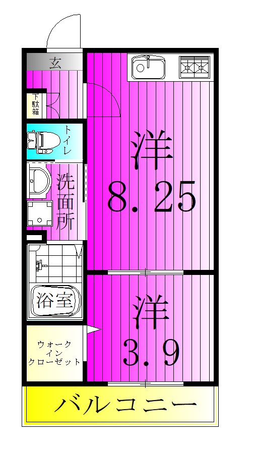 AJ北松戸7 202号室 間取り