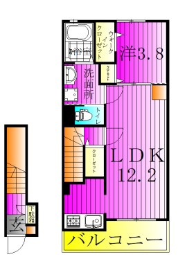 ルピナス 203号室 間取り