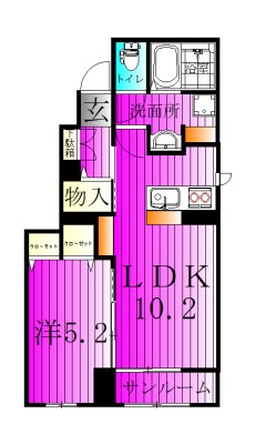 ノーブルＭ 101号室 間取り
