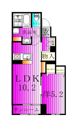 ノーブルＭ 104号室 間取り