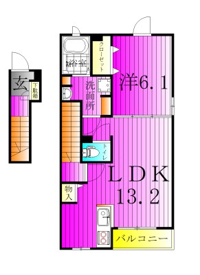 ノーブルＭ 201号室 間取り