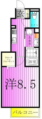 グランテージ 102号室 間取り