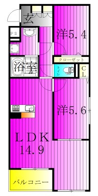 ベル フルール 201号室 間取り