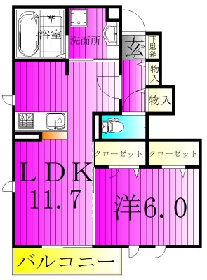ラリュール 105号室 間取り